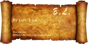 Brich Lia névjegykártya